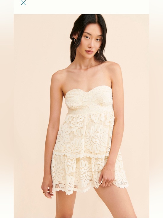 Anthropologie Dresses & Skirts - Maeve Anthropologie Lace Mini Dress white Ivory Coquette Romantic NWT Medium